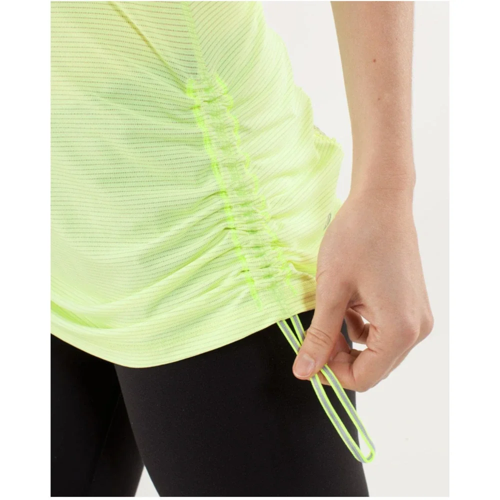 Lululemon Mesh Open Back Tank Neon Size 4 NWOT